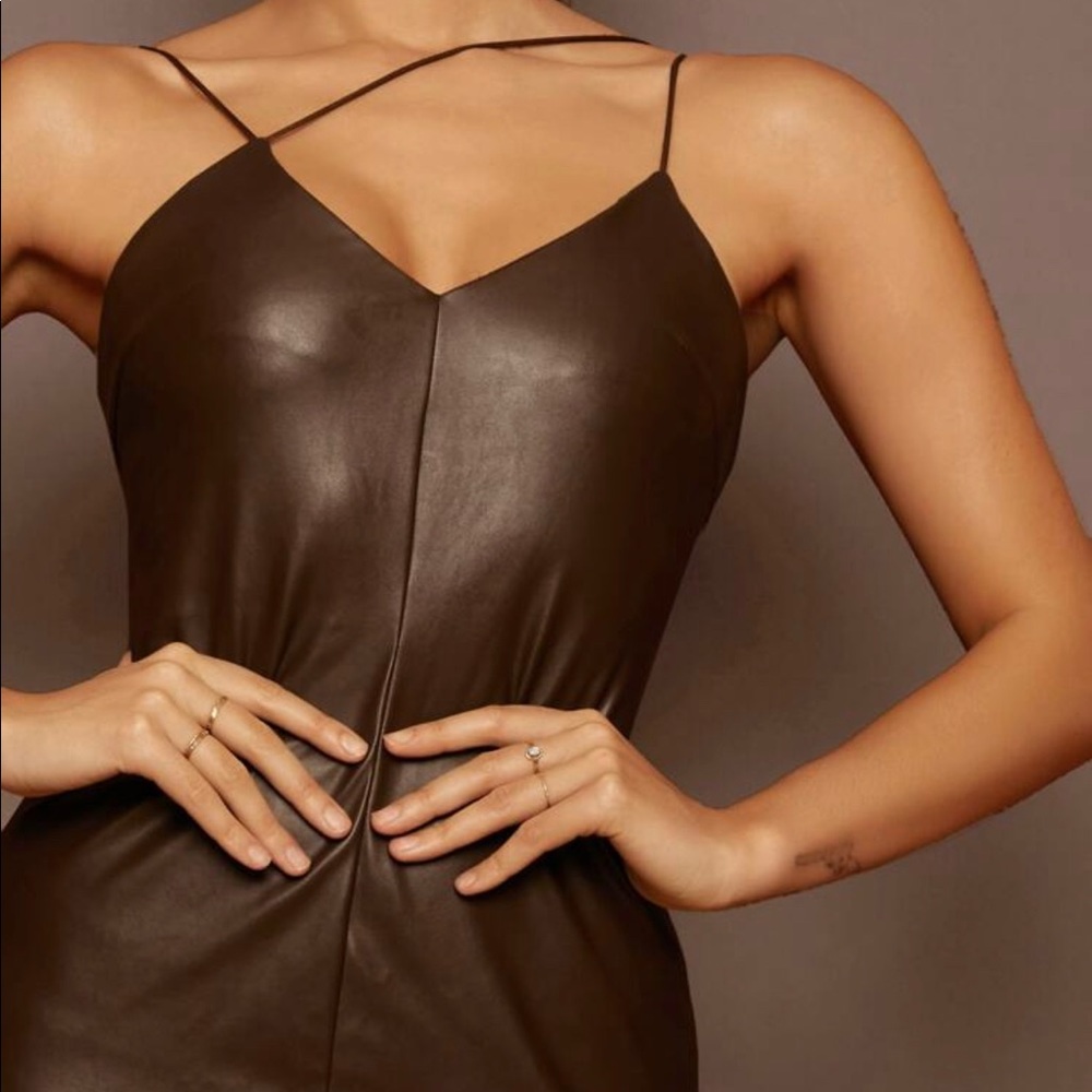 Brown Leather Dress
